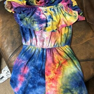 HEIMISH USA Kids Tie-Dye Romper - Blue, Pink, Yellow